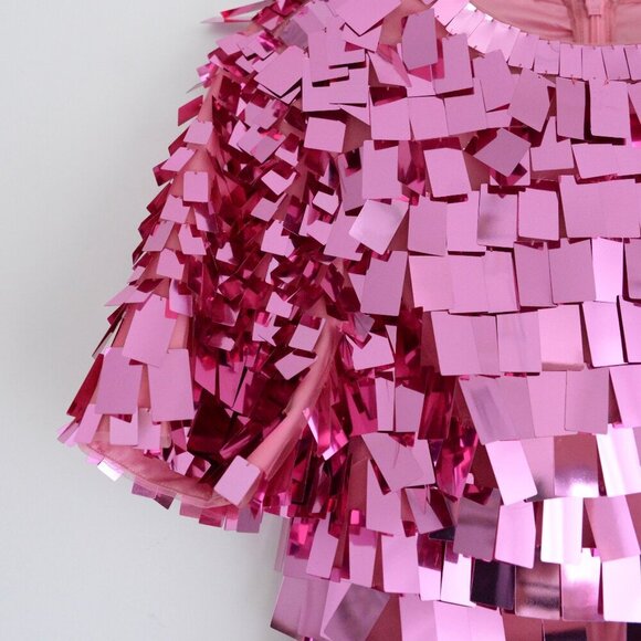 Jonathan Simkhai Tuckernuck Pink Punch Vivienne Embroidered Sequin Mini Dress 4 - Picture 7 of 13